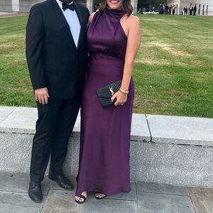 Strapless high neck Purple Gown